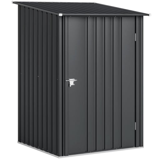 CASETTA DA GIARDINO PORTA ATTREZZI IN ACCIAIO GALVANIZZATO CON PORTA, 100X104X160 CM, GRIGIO SCURO