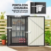 CASETTA DA GIARDINO PORTA ATTREZZI IN ACCIAIO GALVANIZZATO CON PORTA, 100X104X160 CM, GRIGIO SCURO