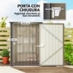 CASETTA DA GIARDINO PORTA ATTREZZI IN ACCIAIO GALVANIZZATO CON PORTA, 100X104X160 CM, MARRONE E GRIGIO SCURO