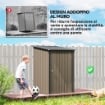 CASETTA DA GIARDINO PORTA ATTREZZI IN ACCIAIO GALVANIZZATO CON PORTA, 100X104X160 CM, MARRONE E GRIGIO SCURO