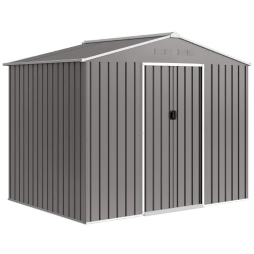 CASETTA DA GIARDINO 2.3X1.7 M IN ACCIAIO CON PRESE D'ARIA E DOPPIA PORTA SCORREVOLE, EFFETTO LEGNO