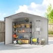 CASETTA DA GIARDINO 2.3X1.7 M IN ACCIAIO CON PRESE D'ARIA E DOPPIA PORTA SCORREVOLE, EFFETTO LEGNO