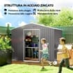 CASETTA DA GIARDINO 2.3X1.7 M IN ACCIAIO CON PRESE D'ARIA E DOPPIA PORTA SCORREVOLE, EFFETTO LEGNO