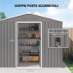 CASETTA DA GIARDINO 2.3X1.7 M IN ACCIAIO CON PRESE D'ARIA E DOPPIA PORTA SCORREVOLE, EFFETTO LEGNO
