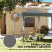 GAZEBO PIEGHEVOLE 2X2 M CON 4 PARETI RIMOVIBILI IN METALLO E POLIESTERE, GRIGIO
