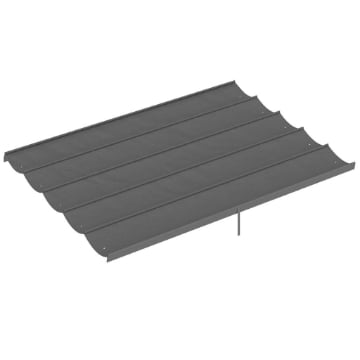 TETTUCCIO DI RICAMBIO PER GAZEBO 4X3 M CON 10 FORI DI DRENAGGIO, GRIGIO CHIARO