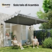 TETTUCCIO DI RICAMBIO PER GAZEBO 4X3 M CON 10 FORI DI DRENAGGIO, GRIGIO CHIARO