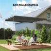 TETTUCCIO DI RICAMBIO PER GAZEBO 4X3 M CON 10 FORI DI DRENAGGIO, GRIGIO CHIARO