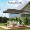 TETTUCCIO DI RICAMBIO PER GAZEBO 3X3 M CON 10 FORI DI DRENAGGIO, GRIGIO CHIARO
