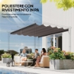 TETTUCCIO DI RICAMBIO PER GAZEBO 3X3 M CON 10 FORI DI DRENAGGIO, GRIGIO CHIARO