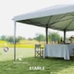 GAZEBO DA GIARDINO POP-UP 6X3 M PIEGHEVOLE, TENDONE PER FESTE CON SACCA DI TRASPORTO, BIANCO