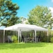 GAZEBO DA GIARDINO POP-UP 6X3 M PIEGHEVOLE, TENDONE PER FESTE CON SACCA DI TRASPORTO, BIANCO