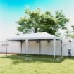 GAZEBO DA GIARDINO POP-UP 6X3 M PIEGHEVOLE, TENDONE PER FESTE CON SACCA DI TRASPORTO, BIANCO