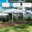 GAZEBO DA GIARDINO POP-UP 6X3 M PIEGHEVOLE, TENDONE PER FESTE CON SACCA DI TRASPORTO, BIANCO