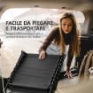 SDRAIO DA GIARDINO PIEGHEVOLE CON SCHIENALE RECLINABILE SU 5 POSIZIONI E CUSCINO, 185X58X30CM, NERO