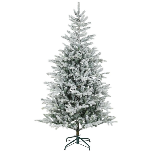 ALBERO DI NATALE INNEVATO ALTO 180 CM CON RAMI REALISTICI E BASE IN METALLO PIEGHEVOLE