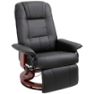 POLTRONA RELAX RECLINABILE MANUALMENTE FINO 145° CON POGGIAPIEDI E RIVESTIMENTO IN FINTA PELLE, NERO