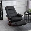 POLTRONA RELAX RECLINABILE MANUALMENTE FINO 145° CON POGGIAPIEDI E RIVESTIMENTO IN FINTA PELLE, NERO