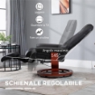 POLTRONA RELAX RECLINABILE MANUALMENTE FINO 145° CON POGGIAPIEDI E RIVESTIMENTO IN FINTA PELLE, NERO