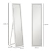 SPECCHIO ILLUMINATO CON LUCI LED REGOLABILI E PULSANTE TOUCH, IN VETRO E MDF, 40X5X160 CM, BIANCO
