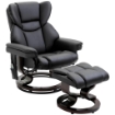 POLTRONA RELAX CON POUF POGGIAPIEDI E FUNZIONE MASSAGGIO, RECLINABILE A 145¦ E GIREVOLE A 360¦, NERO