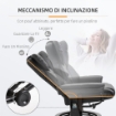 POLTRONA RELAX CON POUF POGGIAPIEDI E FUNZIONE MASSAGGIO, RECLINABILE A 145¦ E GIREVOLE A 360¦, NERO