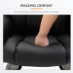 POLTRONA RELAX CON POUF POGGIAPIEDI E FUNZIONE MASSAGGIO, RECLINABILE A 145¦ E GIREVOLE A 360¦, NERO