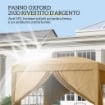GAZEBO DA ESTERNO 3X3 M PIEGHEVOLE CON 4 PANNELLI LATERALI, IN ACCIAIO E TESSUTO OXFORD CACHI