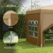 GAZEBO DA ESTERNO 3X3 M PIEGHEVOLE CON 4 PANNELLI LATERALI, IN ACCIAIO E TESSUTO OXFORD CACHI