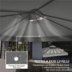 COPERTURA PER GAZEBO DA GIARDINO 3X3M UPF30+ A 2 LIVELLI IN POLIESTERE GRIGIO SCURO
