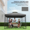 COPERTURA PER GAZEBO DA GIARDINO 3X3M UPF30+ A 2 LIVELLI IN POLIESTERE GRIGIO SCURO