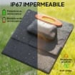 CARICABATTERIA SOLARE 100W PIEGHEVOLE CON ATTACCO USB-A E USB-C PER RICARICA RAPIDA, IP67, NERO