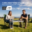 CARICABATTERIA SOLARE 100W PIEGHEVOLE CON ATTACCO USB-A E USB-C PER RICARICA RAPIDA, IP67, NERO