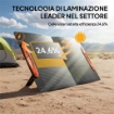 CARICABATTERIA SOLARE 100W PIEGHEVOLE CON ATTACCO USB-A E USB-C PER RICARICA RAPIDA, IP67, NERO