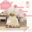 LETTINO PER BAMBINI 3+ ANNI IN LEGNO CON BORDI RIALZATI E SPONDE DI SICUREZZA, 143X77X60 CM, ROSA