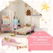 LETTINO PER BAMBINI 3+ ANNI IN LEGNO CON BORDI RIALZATI E SPONDE DI SICUREZZA, 143X77X60 CM, ROSA
