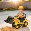 ESCAVATORE PER BAMBINI CON BENNA E SPAZIO CONTENITORE A SCOMPARSA, IN PP E ABS, 80X26.5X39 CM, GIALLO E NERO