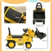 ESCAVATORE PER BAMBINI CON BENNA E SPAZIO CONTENITORE A SCOMPARSA, IN PP E ABS, 80X26.5X39 CM, GIALLO E NERO