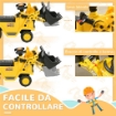 ESCAVATORE PER BAMBINI CON BENNA E SPAZIO CONTENITORE A SCOMPARSA, IN PP E ABS, 80X26.5X39 CM, GIALLO E NERO
