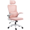 SEDIA DA UFFICIO REGOLABILE E RECLINABILE CON POGGIATESTA RIMOVIBILE, IN TESSUTO A RETE, 60X59X114-122 CM, ROSA