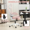 SEDIA DA UFFICIO REGOLABILE E RECLINABILE CON POGGIATESTA RIMOVIBILE, IN TESSUTO A RETE, 60X59X114-122 CM, ROSA