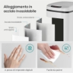 CESTINO RIFIUTI DA 12L A INFRAROSSI CON SECCHIO RIMOVIBILE, IN ACCIAIO INOX, ABS E PP, 28X22X41 CM, BIANCO