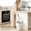 CESTINO RIFIUTI DA 12L A INFRAROSSI CON SECCHIO RIMOVIBILE, IN ACCIAIO INOX, ABS E PP, 28X22X41 CM, BIANCO
