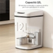 CESTINO RIFIUTI DA 12L A INFRAROSSI CON SECCHIO RIMOVIBILE, IN ACCIAIO INOX, ABS E PP, 28X22X41 CM, BIANCO