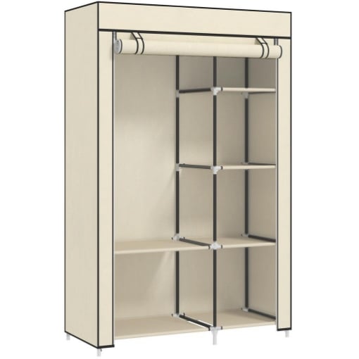 ARMADIO PORTATILE ARMADIO GUARDAROBA SALVASPAZIO, 103X43X162.5CM, CREMA