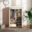 ARMADIO PORTATILE ARMADIO GUARDAROBA SALVASPAZIO, 103X43X162.5CM, CREMA