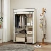 ARMADIO PORTATILE ARMADIO GUARDAROBA SALVASPAZIO, 103X43X162.5CM, CREMA