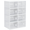 SCARPIERA MODULARE IN PP CON 8 CUBI CONTENITORI E PORTA MAGNETICA, 25X35X19 CM, BIANCO E TRASPARENTE