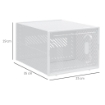 SCARPIERA MODULARE IN PP CON 8 CUBI CONTENITORI E PORTA MAGNETICA, 25X35X19 CM, BIANCO E TRASPARENTE