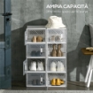 SCARPIERA MODULARE IN PP CON 8 CUBI CONTENITORI E PORTA MAGNETICA, 25X35X19 CM, BIANCO E TRASPARENTE